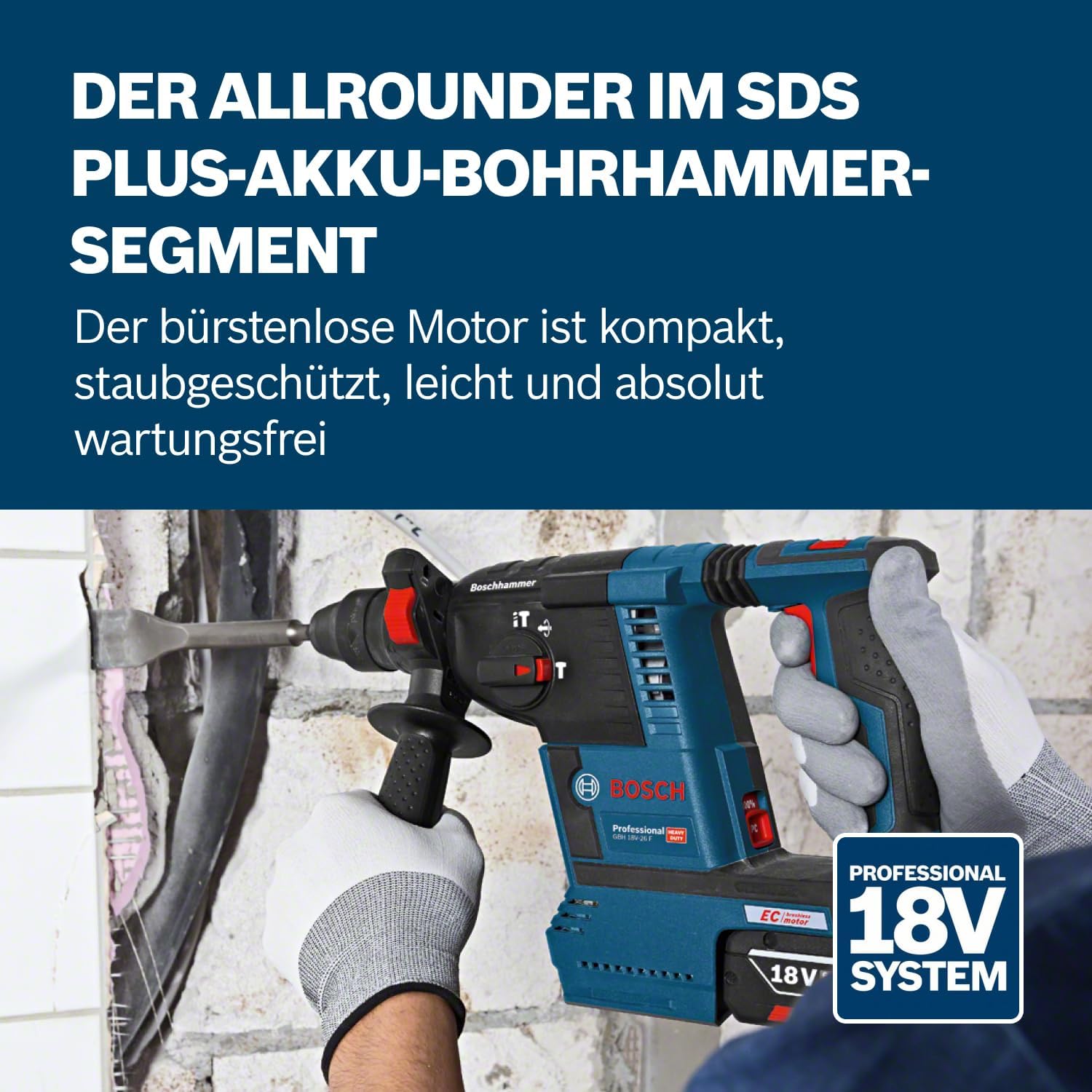 FAQ zum Bosch GBH 18V-26 Akku-Bohrhammer Bosch GBH 18V-26 Akku-Bohrhammer im Baustelleneinsatz