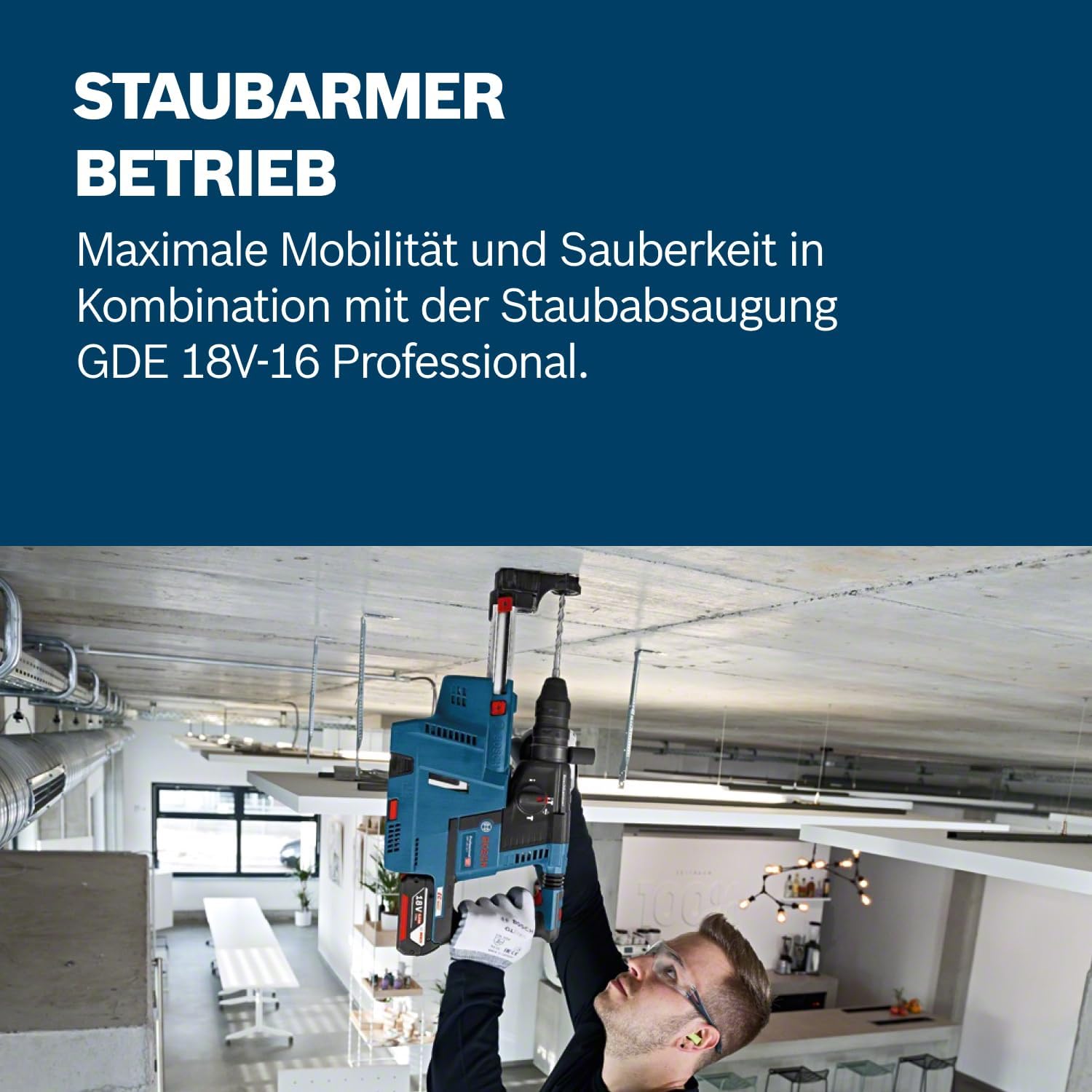 Ermüdungsfreies Arbeiten über Stunden Ermüdungsfreies Arbeiten über Stunden mit dem Bosch GBH 18V-26