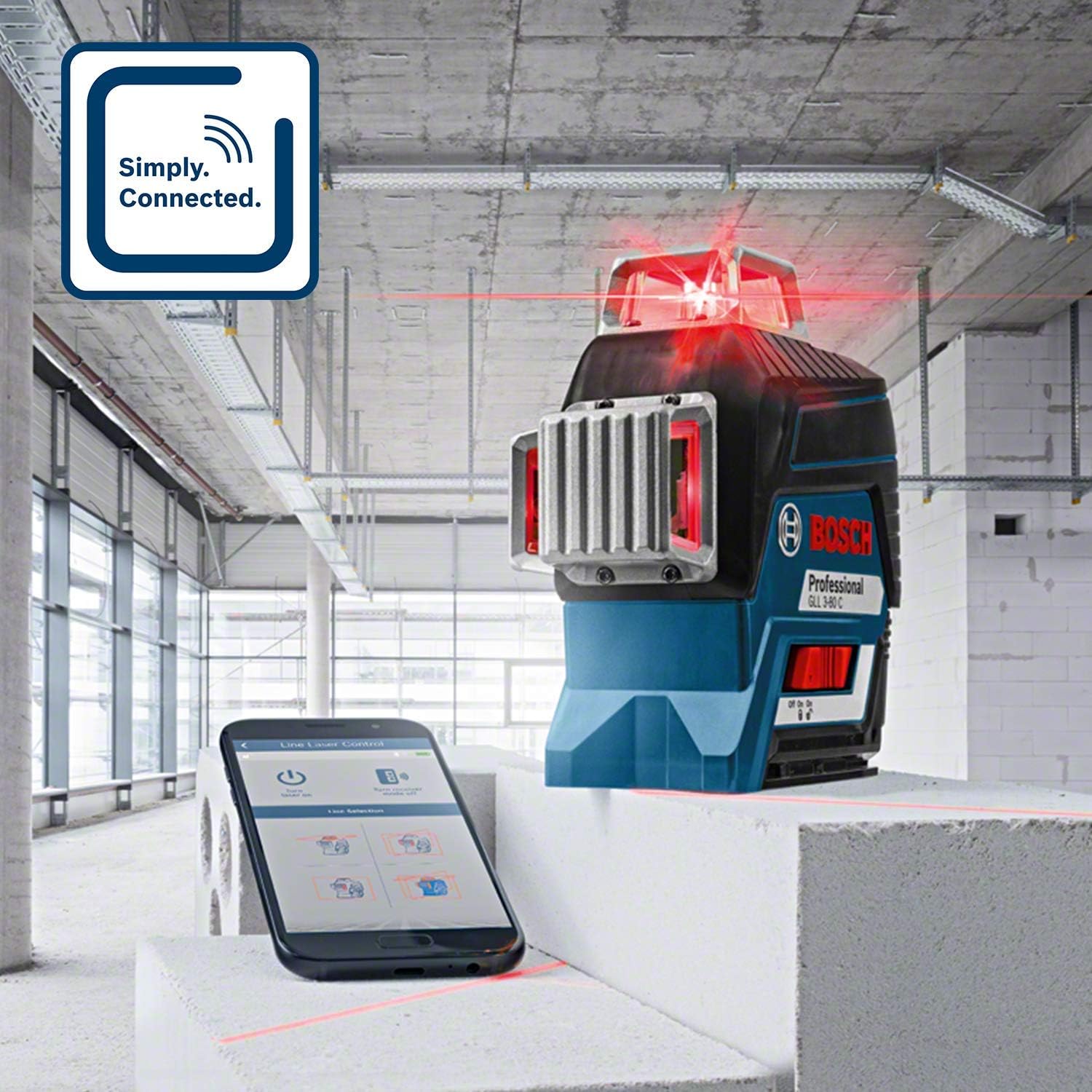 Bosch Professional GLL 3-80 C Linienlaser 12V Bosch Professional GLL 3-80 C Linienlaser auf der Baustelle
