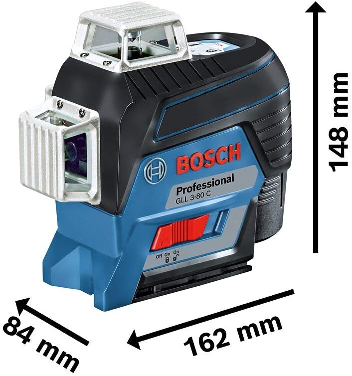 Bosch GLL 3-80 C technische Abmessungen Technische Abmessungen des Bosch GLL 3-80 C Linienlasers