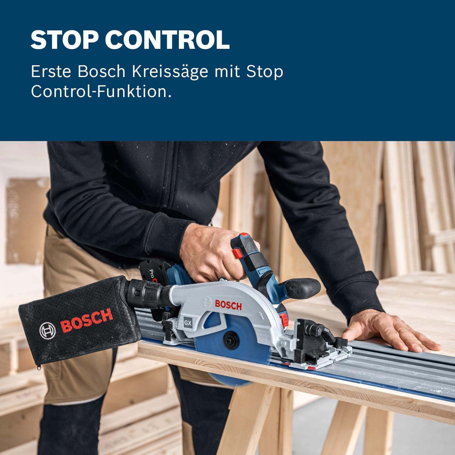 Technische Ansicht der Bosch GKS 18V-57-2 GX Akku-Kreissäge
