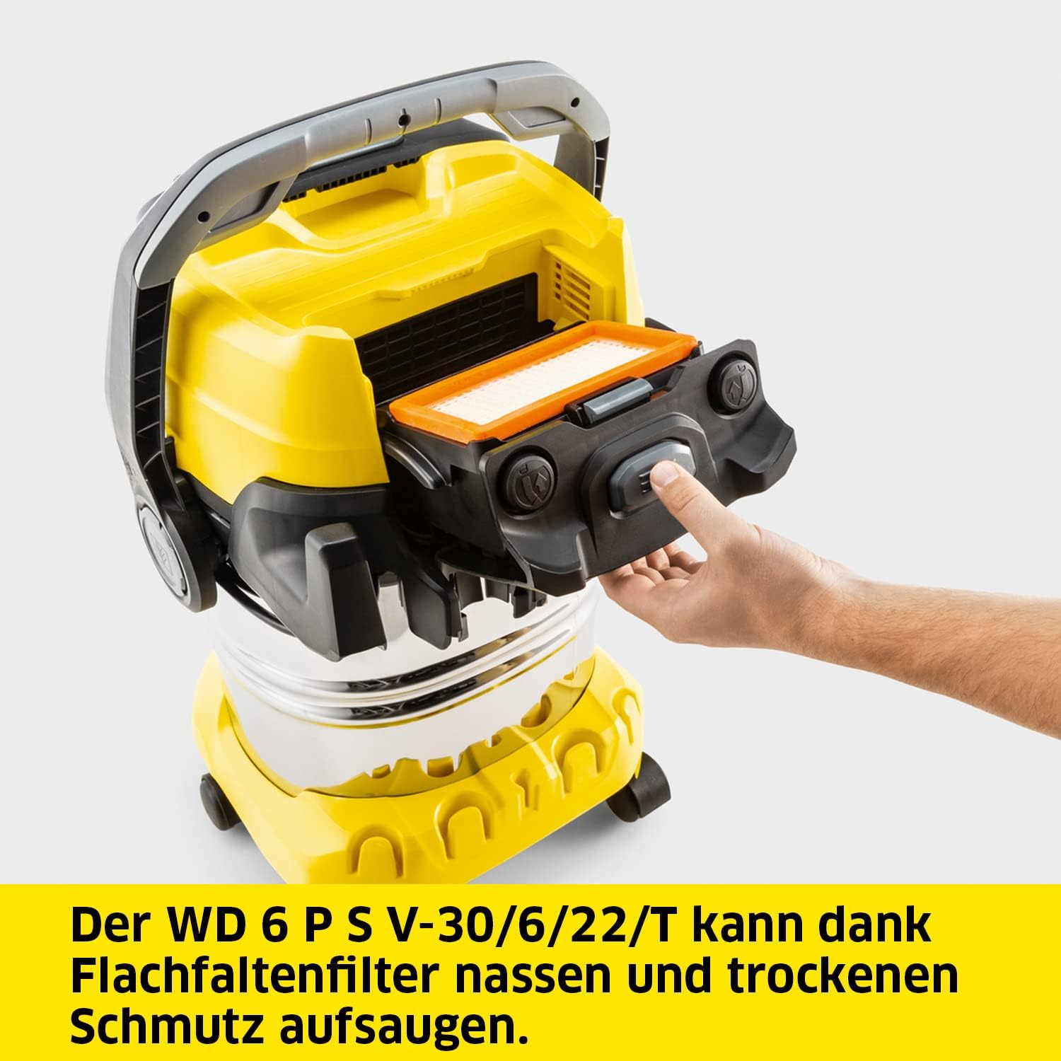 Flachfaltenfilter für Non-Stop Nass-/Trockensaugen Kärcher WD 6 mit Flachfaltenfilter für Nass- und Trockensaugen