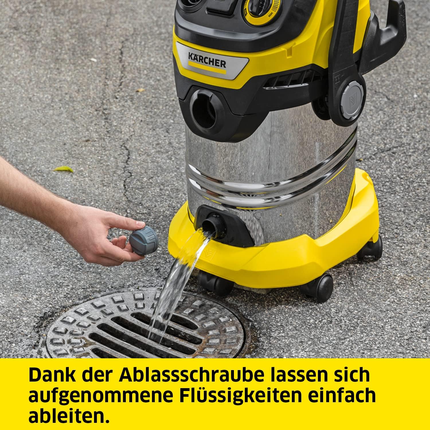 Ablassschraube des Kärcher WD 6 Ablassschraube am Kärcher WD 6 zum Entleeren von Flüssigkeiten