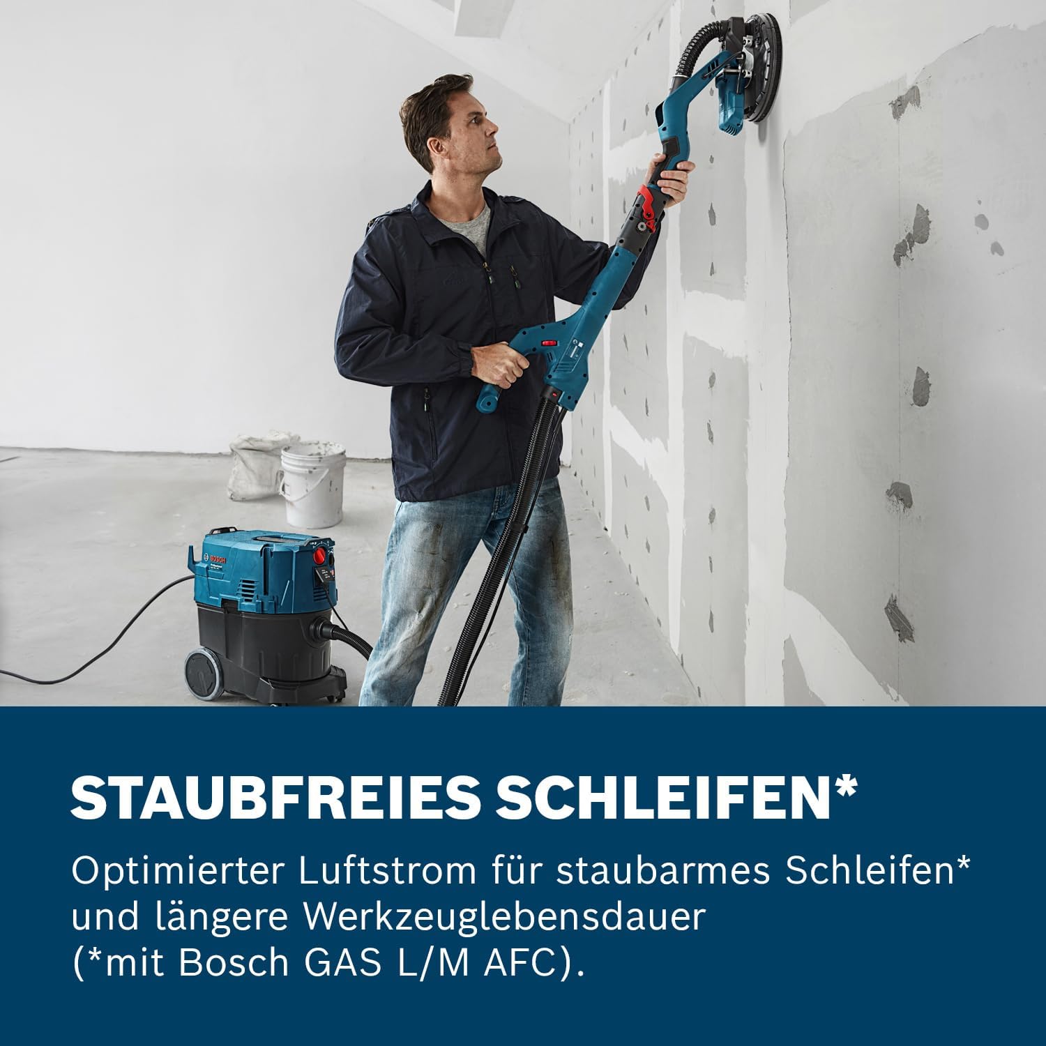 Staubarmes Schleifen mit Bosch GTR 55-225 Bosch GTR 55-225 für staubarmes Schleifen im Innenausbau