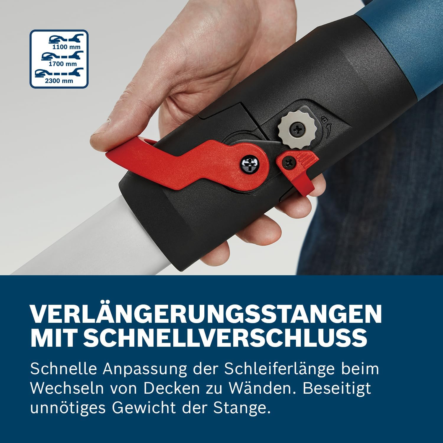 Ultraflexibler Schleifkopf des Bosch GTR 55-225 Bosch GTR 55-225 beim staubarmen Schleifen von Trockenbauwänden